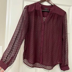Ann Taylor sheer dotted Blouse